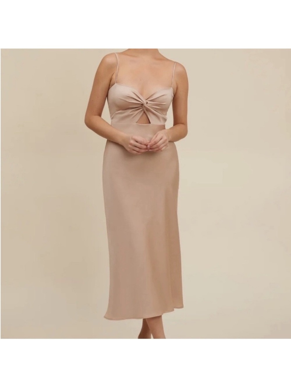 Park & Fifth Aletta Dress in Gold Bubble Satin